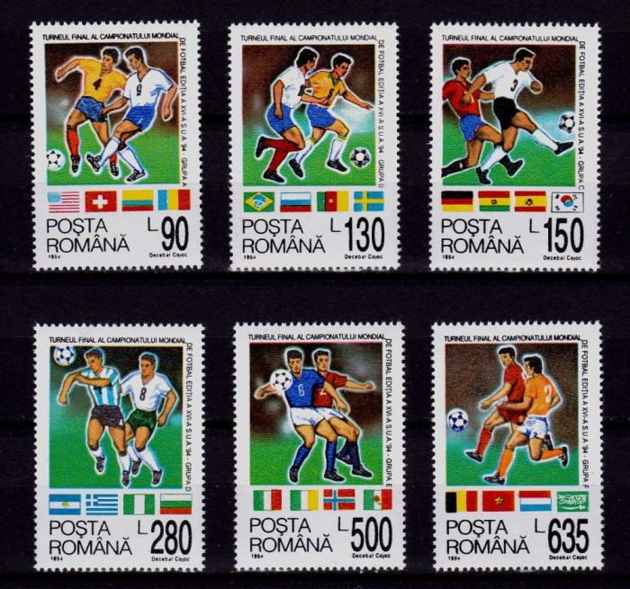 ✅ RO 1994 ,LP 1344 ,&quot;C.M Fotbal S.U.A.&quot; . serie ,MNH