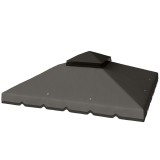Outsunny Acoperiș de Rezervă pentru Pavilion 3x3 m de Grădină, Husă pentru Pavilion cu Două Nivele Rezistentă la Apă din Țesătură 180g/㎡ Anti-UV 30+ c