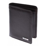 Portofel barbati din piele naturala, maro inchis, 10 x 13 cm, 503MI, NANO BELT
