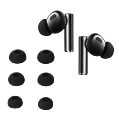 Set 6 Varfuri de schimb Kwmobile pentru Xiaomi Realme Buds Air 5 Pro, Negru, Silicon, KWM000024XU001C