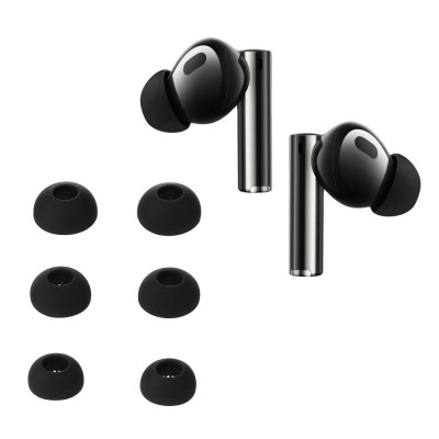 Set 6 Varfuri de schimb Kwmobile pentru Xiaomi Realme Buds Air 5 Pro, Negru, Silicon, KWM000024XU001C foto