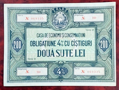 Obligatiune CEC 200 lei RSR foto