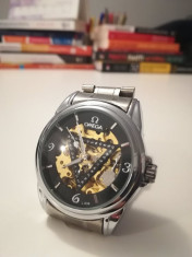 Ceas OMEGA - Mecanic / Automatic , Curea Metalica, Barbatesc, Skeleton foto