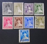 Regele Mihai I (Emisiunea "Copil / Prima Domnie", 1928&ndash;1929) - Lot de 8 Mărci Poștale (25b &ndash; 10 LEI, Dintelate, Ștampilate / Neștampilate) RO1