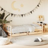 Cadru de pat pentru copii cu sertare, 90x190 cm, lemn masiv pin