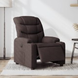 VidaXL Fotoliu rabatabil electric, maro &icirc;nchis, material textil