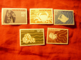 Serie Olanda 1967 - Fauna Marina, 5 valori, Nestampilat