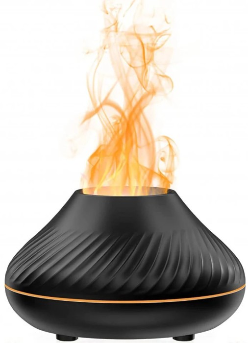 Umidificator cu difuzor de aroma cu flacara falsa 3D lumina de noapte cu 7