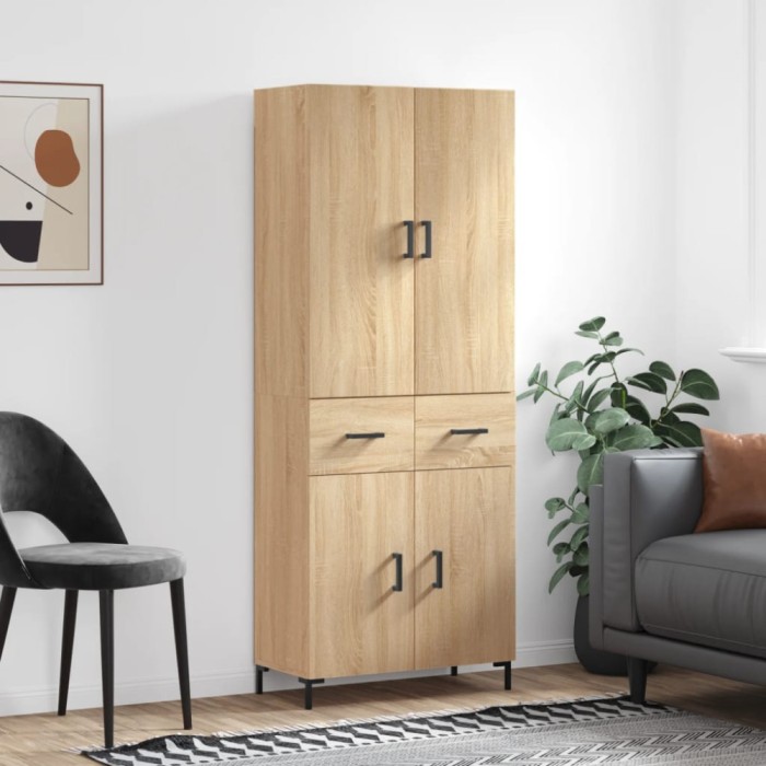 vidaXL Dulap &icirc;nalt, stejar sonoma, 69,5x34x180 cm, lemn compozit