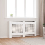 vidaXL Mască Calorifer MDF Alb 152x19x81.5 cm - Acoperire Decorativă Radiator, Blat Suport