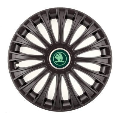 Set 4 capace roti pentru Skoda Nou Verde, model Dino Black, R14 foto