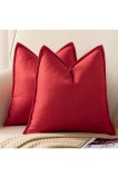 Set de 2 husă de pernă decorativă din bumbac, culoare solidă, modernă, pentru dormitor, canapea, living, pernă de aruncat, husă de pernă de pat, husă