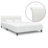 Cumpara ieftin Cadru de pat, alb, 140 x 200 cm, piele ecologica