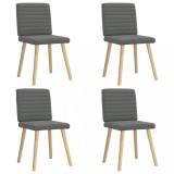 VidaXL Scaune de bucătărie pivotante, 4 buc., gri &icirc;nchis, textil