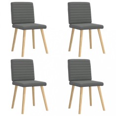 vidaXL Scaune de bucătărie pivotante, 4 buc., gri &icirc;nchis, textil
