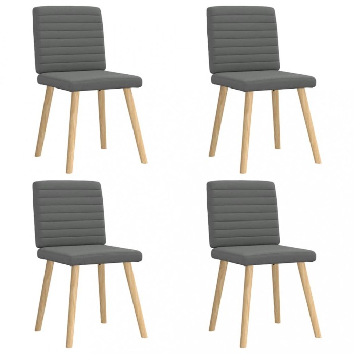 vidaXL Scaune de bucătărie pivotante, 4 buc., gri &icirc;nchis, textil