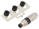 Conector M8 4 Pin Tată Cablu Drept IP67 32V 4A