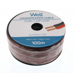 Cablu difuzor rosu/negru 2x0.35mm CCA Well LSP-CCA0.35BR-100-WL