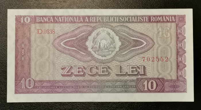 Rom&acirc;nia 10 Lei 1966 UNC diferite serii din fisic