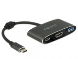 Adaptor USB tip C la HDMI (DP Alt Mode) 4K 30 Hz + USB-A + PD (power delivery), Delock 62991