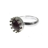 Inel argint reglabil coroana cu ametist natural 8 MM