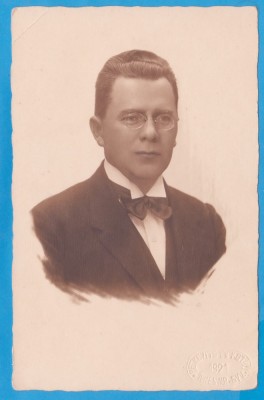 FOTOGRAFIE TIP CARTE POSTALA - PORTRET BARBAT, STUDIO PETKOVITS &amp;amp; KOTRU TEMESVAR foto