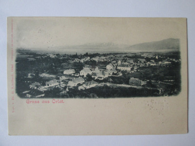 Carte postala circulata1899 Orlat(Sibiu):Salutari din Orlat,vedere generala foto