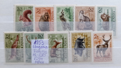 1953-Ungaria-Fauna-Mi=1285 la1294-compl.set-MNH foto