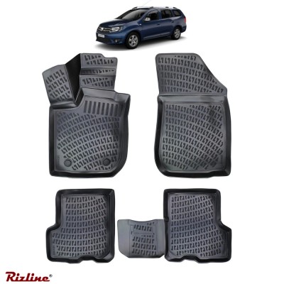 Covorase auto tip tavita Rizline 3D &amp;ndash; Dacia Logan 2 MCV (2013&amp;ndash;2024) &amp;ndash; Set fata + spate foto