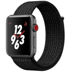 Curea iUni compatibila cu Apple Watch Ultra/SE/8/7/6/5/4/3/2/1, 38mm, Nylon Sport, Woven Strap, Midnight Black