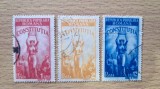 Lot 3 Timbre Romania 1948 Promulgarea Constitutiei RPR 1L 2L 12L Stampilate - RO1