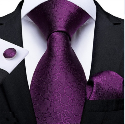 Set cravata + batista + butoni - matase - model 430 foto