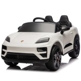 Cumpara ieftin Masinuta electrica pentru copii, Porsche Macan, 140W 12V, roti EVA, scaun tapitat, echipata premium, alba