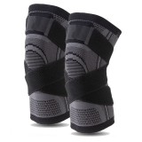 Set 2 x Genunchiera elastica, marime L, protectie accidentari, tip bandaj, negru gri