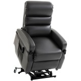 HOMCOM Fotoliu TV cu funcție de ridicare Fotoliu relax electric cu telecomandă, suport pentru picioare, funcție de reclinare, gri &icirc;nchis | Aosom Roman