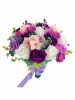 Buchet mediu personalizabil cu trandafiri, orhidee, hortensie si verdeata (Violet, Alb, Roz), Eventissimi&reg;