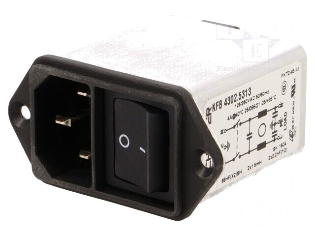 Conector AC Soclu Tată 4A 250VAC IEC 60320