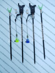SET 2 Avertizori pentru pescuit la Feeder FL cu 4 picheti si 2 swingeri mkm2