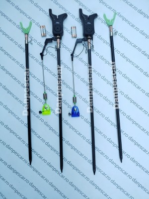 SET 2 Avertizori pentru pescuit la Feeder FL cu 4 picheti si 2 swingeri mkm2 foto