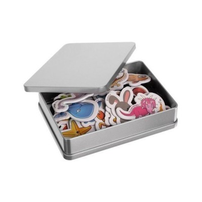 Set 40 magnetei pentru frigider cu animale in cutie metalica Iso Trade MY17484 foto