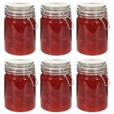 Borcane depozitare, 6 buc., 750 ml, &amp;icirc;nchidere clips foto