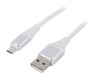 Cablu USB 2.0 A-Micro B Aurit 1m Alb, Gembird