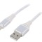 Cablu USB 2.0 A-Micro B Aurit 1m Alb