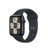 Smartwatch Apple Watch SE2 v2, GPS 40mm, Carcasa Aluminiu Neagra Midnight si Curea Sport Negru Midnight, M/L