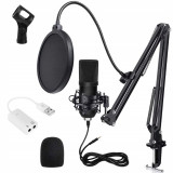 Cumpara ieftin Kit microfon pentru streaming, inregsitrati vocale, Zola&reg;, suport inclus,conectare prin USB