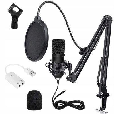Kit microfon pentru streaming, inregsitrati vocale, Zola&amp;reg;, suport inclus,conectare prin USB foto