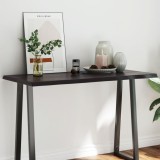 Gossi blat masa, 120x60x4 cm, gri, lemn stejar tratat contur organic