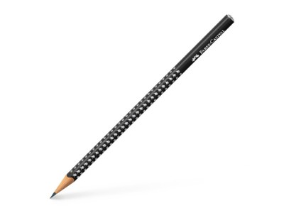 Creion grafit B rotund sparkle negru 2024 Faber-Castell foto