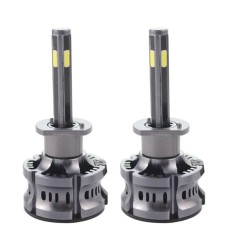 Set 2 LED-uri Auto Techstar&reg; N8, H1, 50w, 5500 Lumeni, 3000K-8000K, AUTO, 12-24 Volti, COB, Canbus, Radiator Aluminiu, 3 Nuante