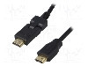 Cablu HDMI - HDMI, HDMI mufa, HDMI mufa mobila &plusmn;90&deg;, 1.8m, negru, LOGILINK - CHB003